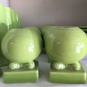 FIESTAWARE BALL BULB CANDLE STICK HOLDERS NEW CHARTREUSE POST 86 WOW RAR…